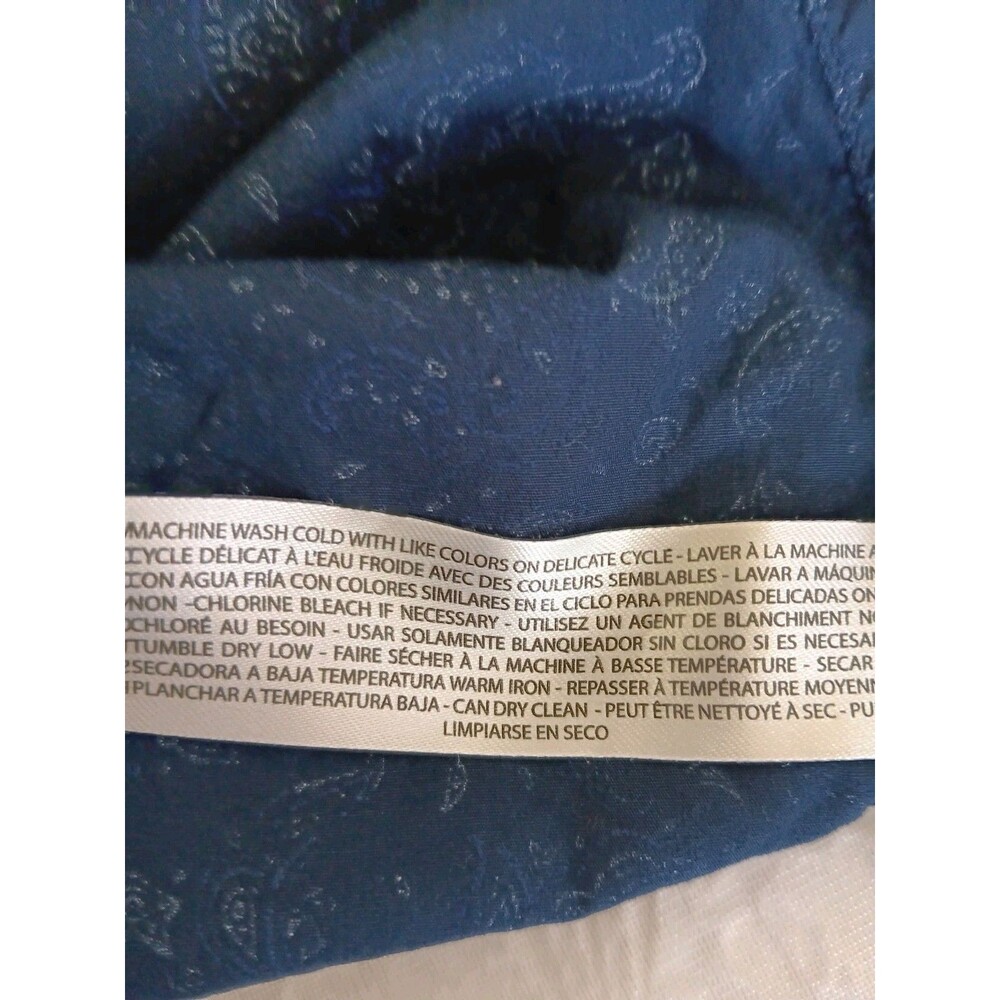 Ariat Men's XL Navy Paisley Long Sleeve Western Button Down Cotton Shirt - Picture 13 of 13